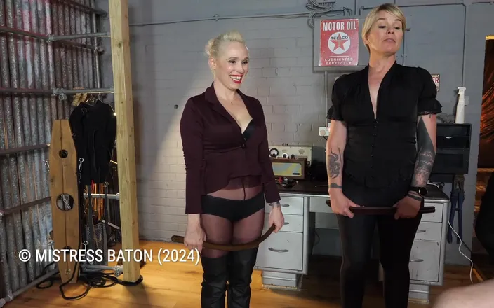 MistressBaton: Double Domme Hand Tawsing