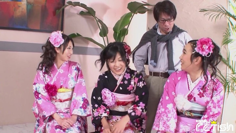 Pure Japanese adult video ( JAV): tin jaapaani larkiyan baalon vaale land vaale purushon ke samooh...