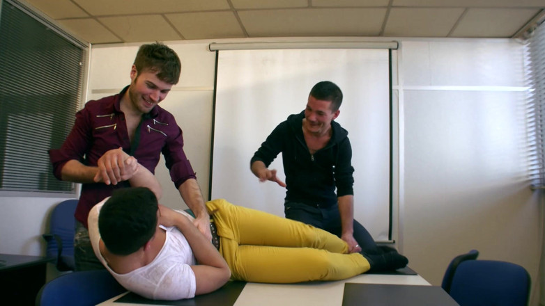Just for boys: Students Gay Threesome