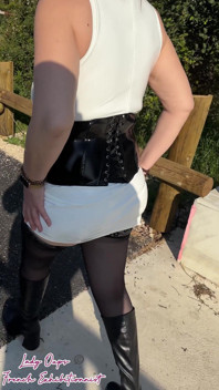 I Lose My Thong During an Outdoor Walk in a Latex Micro Dress