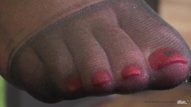 Mistress Legs: Just nylon toes and soles closeups