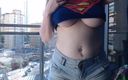 Veronika Vonk: Hot Gamer Girl Clothed Flashing in Balcony Outdoor