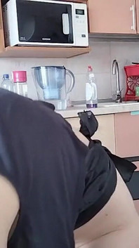 Amateur Wife Prepares Breakfast Naked. Hairy Pussy with MILF, Big Tits, Big Ass.