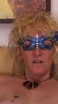Mature Amateur Masked Wife Gasps with Dildo Inside Hairy Pussy