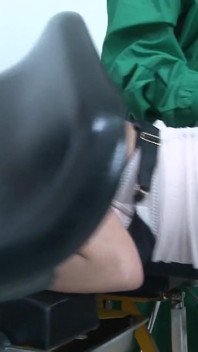 Pretty patient gets both holes fucked hard by two massive cocks