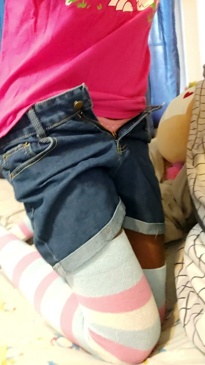 PawgrammerSocks: Black Femboy Shows You His Panties Bulge and Ass
