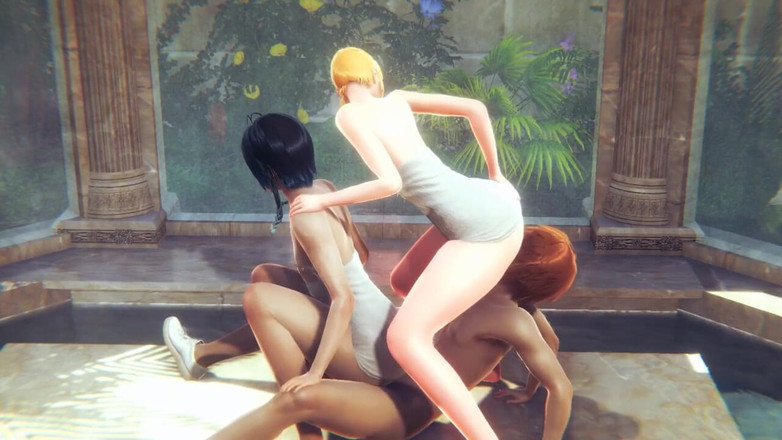 Yaoitube: Genshin impact - 被绑住的Venti口交并在浴缸里玩3P