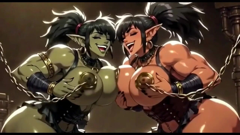 Hot girl dancing: Seins drôles avec des démons, animation ai