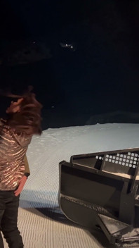 Nighttime Ski Slope Threesome
