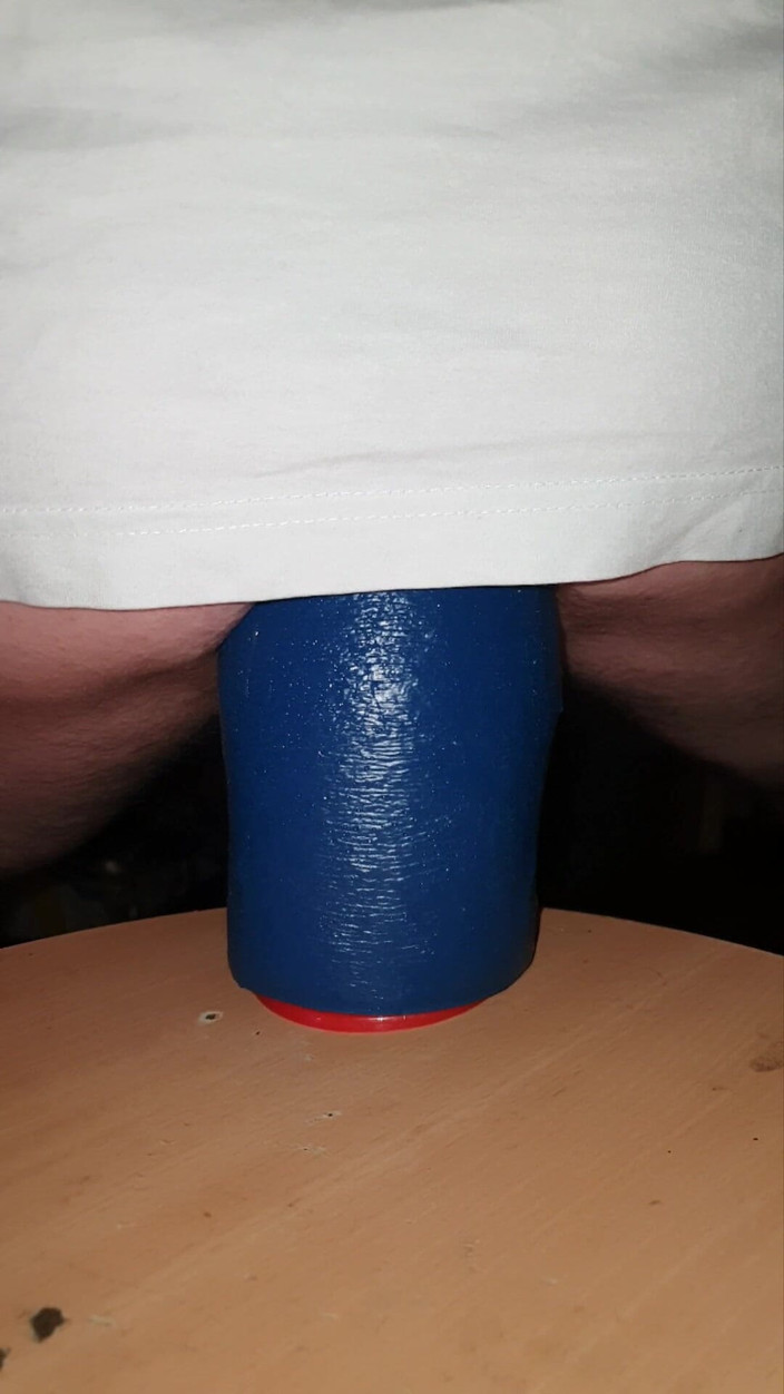 Analass: I'm Riding a Dildo, Natural, Blue, Huge