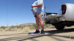 The porky pervert: Desert Hike Jerkoff 4