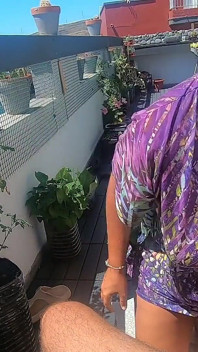 Мінет на нашій терасі з деяким смоктанням без рук