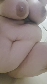 Big Girl Using Dildo on the Wall