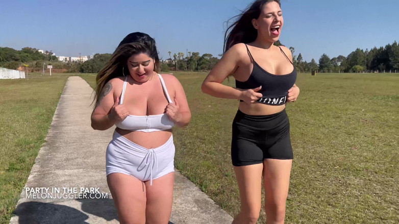 Busty BBW Latinas: 公園でセックスしている巨乳ぽっちゃり系レズビアン