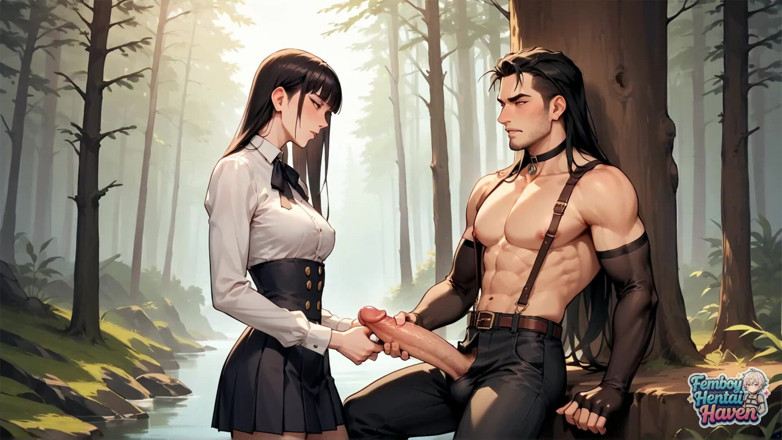 Femboy Hentai Haven: Nadržená Femboy Forest Sex vypouští Ginormous Jizz Flow Potopa XXX!
