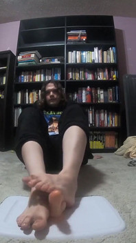 Chubby Boy Gives His Dildo a Footjob