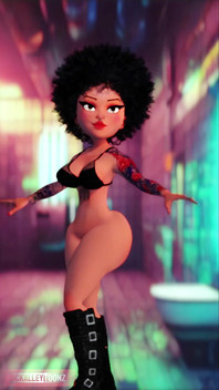 Thick Ass Ebony Babe with a Phat Butt