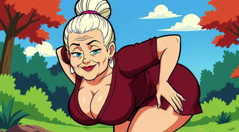 AI Porn: Ai caliente madura en bikini provoca de la naturaleza