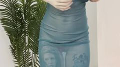 Dancing in Transparent Dress and Using Nipple Clamps