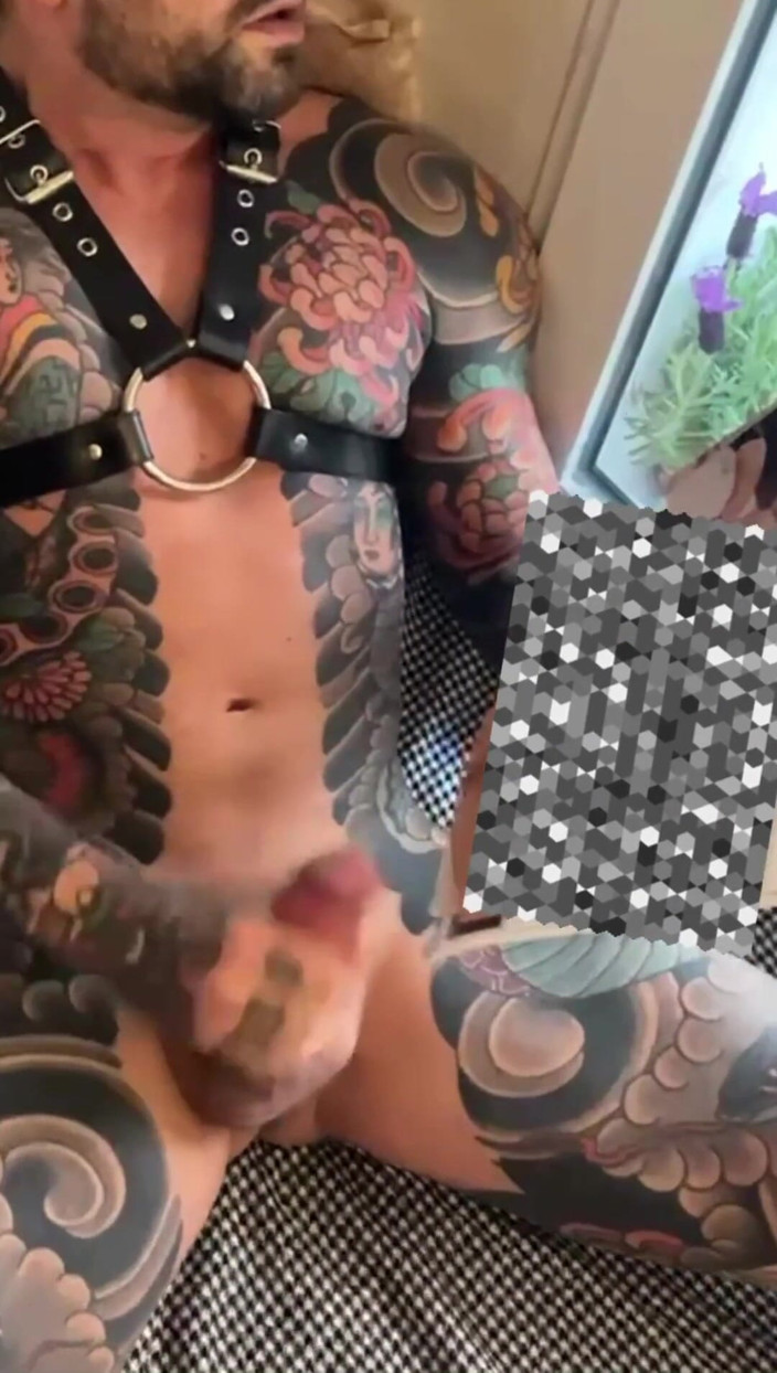 Juan Lucho Gay: Boy in Harness Masturbates