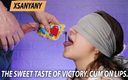 XSanyAny: The sweet taste of victory. Cum on lips