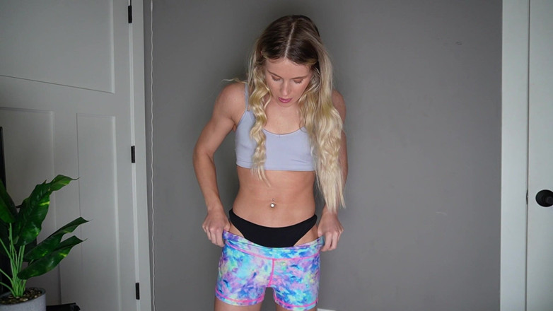 Keeks3005: Gym Clothes Try on &amp; Cum