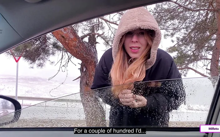 Milfetta: A Village Hitchhiker Girl Pays for His Fare in Kind.