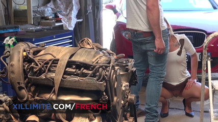 Made In France: Lola Candy offers her ass to the mechanic guy
