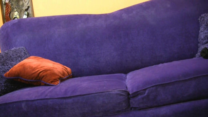 Tight little babes: Cute petite Stella Ray fingering on the couch