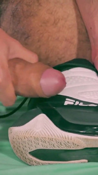 Camilo Brown Discovers a New Fetish Sniffing and Fucking His Shoes and Covering Them in Cum