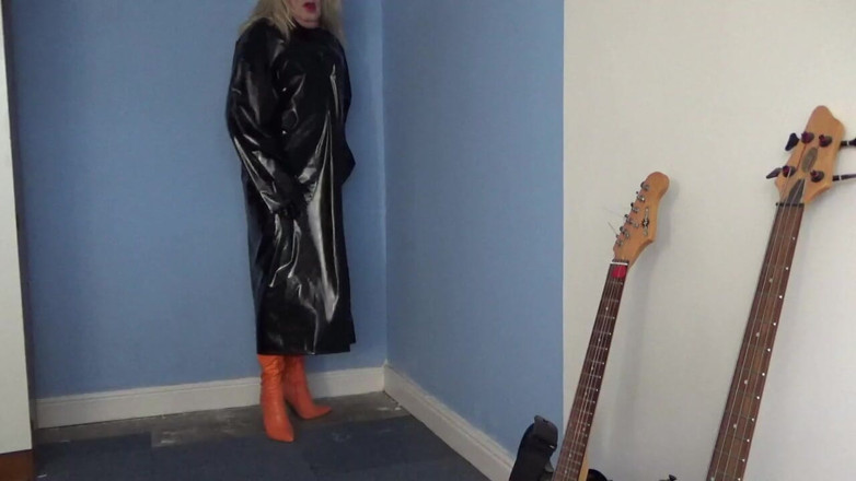 Leather Kirsten: Orange Leather Thigh Boots