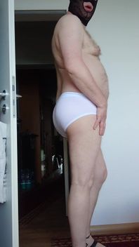 New White Underpants with Fine Rib and Opening