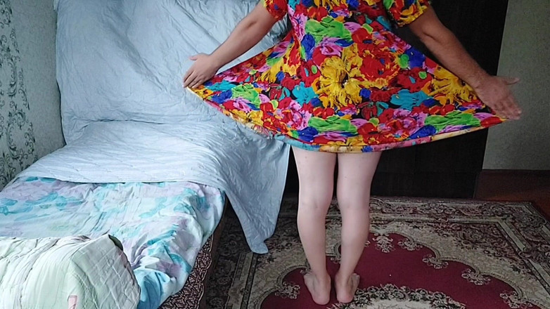 Kitty_Cross: Hot Flower Mini Dress Hot Ladyboy Solo Dance Striptease Big...