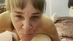 Sweet Marie: Reife Marie lutscht schwanz des freundes, sperma im mund, schlucken