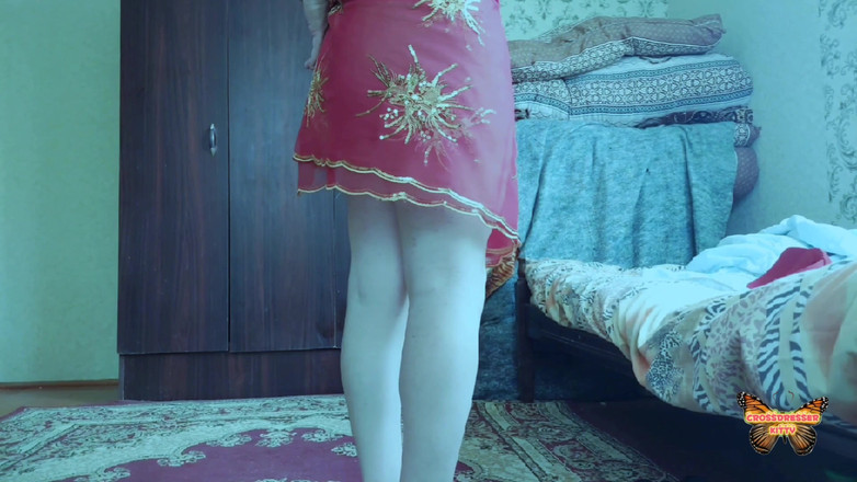 Kitty_Cross: Red Belly Dancer Skirt Hot White Femboy Transgender Shemsle Crossdresser...