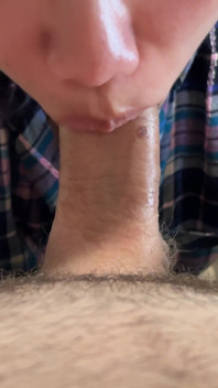 She Sucks Cock and Moans Loudly While Masturbating. Gets a Huge Load of Cum in Her Mouth and Continues to Moan with Pleasure.