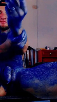 Blueman coming and cumming