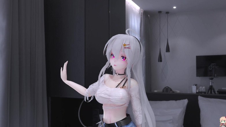 MikuMotion: No.9 Cropped Shorts; Busty; Sexy Tattoos