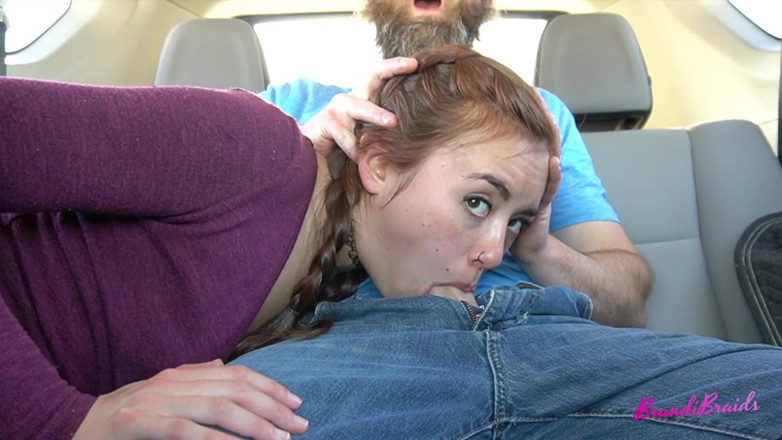 BrandiBraids: Creampie dans la voiture avant le café