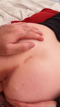 Stepson Rubs His Dick on Stepmom's Ass and She Lets Him Fuck Her on the Bed