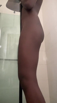 Hot Ebony Teen Shower Dance Slim Ebony Soapy POV Masturbating