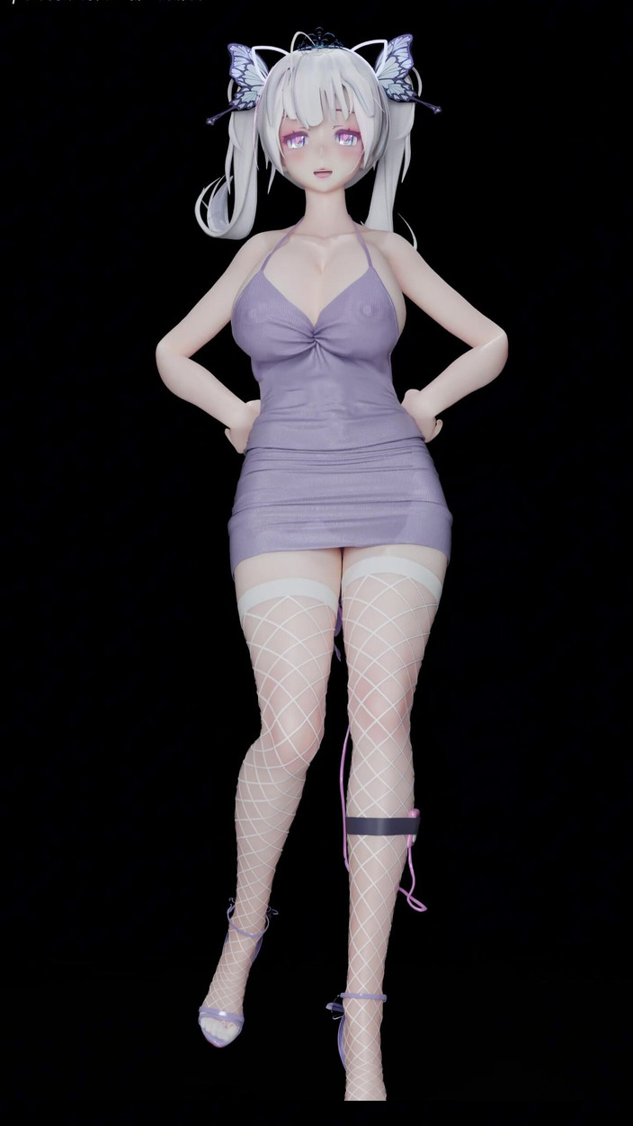 MikuMotion: [mmd] 碧蓝航线 光辉 exid - Hot Pink 白丝渔网袜肛塞双马尾