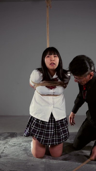 Miwa Kiritani Hands Tied Behind Her Back While Tesshin Doyama Stimulates Her Feet