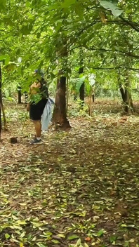 Esposa da casa de férias, andando nua na selva. Expondo sua bunda sexy e peitos grandes