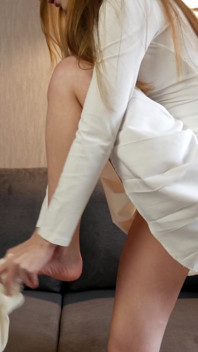 Hottie Wichste Magisch Strümpfe Nach Leidenschaftlichem Blowjob