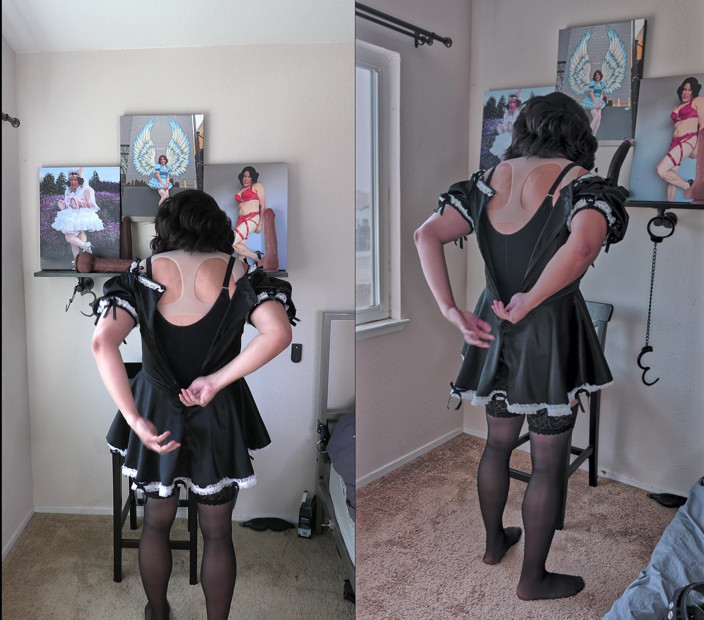 Sissy Candy: Getting Dressed and Plugged with Sissy Maid Candy