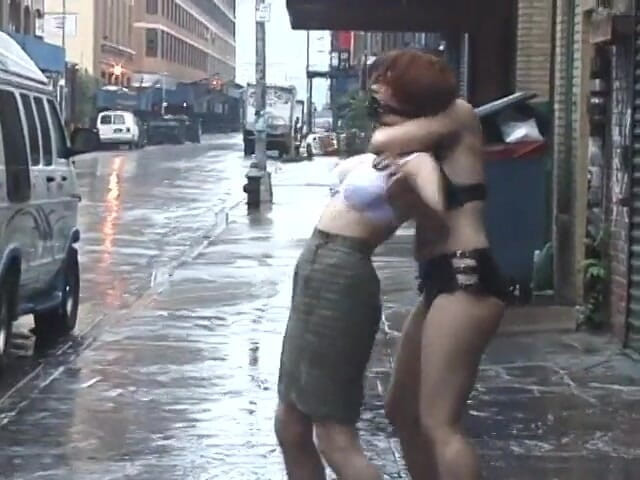 Girl on Girl: Horny dominatrix babes find slut with massive tits while getting...
