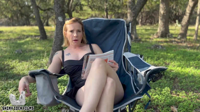 Jane Cane: Risky outdoor JOI