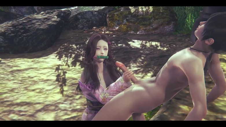 HentaiTubes: Demon Slayer Hentai - Nezuko Handjob and Anal - Japanese Asian Manga...