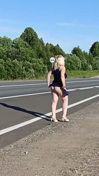 Dropping My Panties on the Road